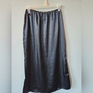 Nasty gal long black satin skirt